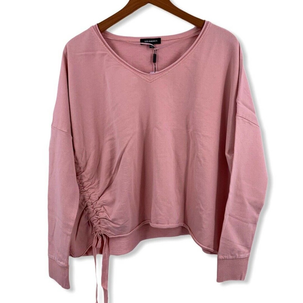 525 America Pink Oversized Crop Sweatshirt Med‎ New